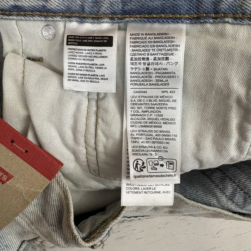 Levi's 555 '96 Relaxed Straight Jeans Mens 36x32 Light Blue Denim Zip Fly